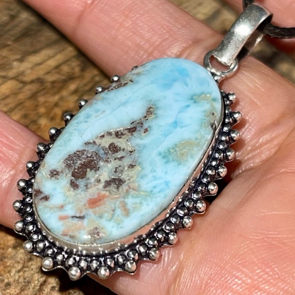 Caribbean Larimar Pendant 2” - Picture 1 of 11